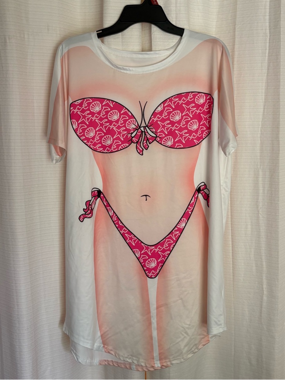 Hot Pink Bikini Print Swim Cover 👙